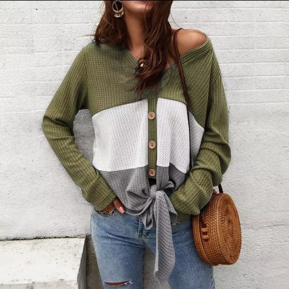 🌺YELLOW Tie Front Knit Cardigan🌺 - Picture 6 of 7